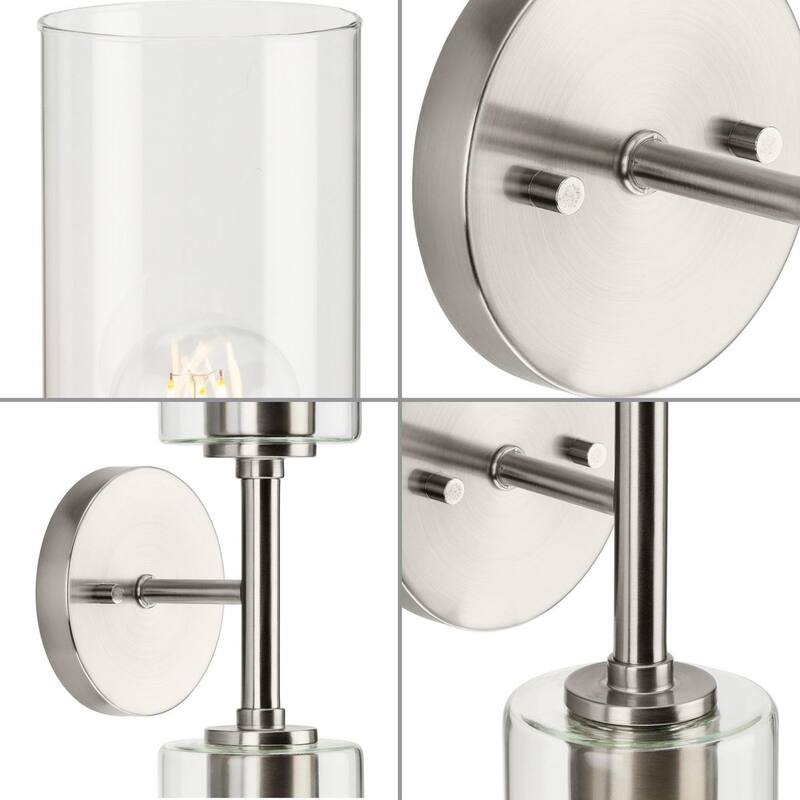 Cofield Collection Two-Light Brushed Nickel Transitional Wall Bracket - 22.5 in x 5.62 in x 4.87 in