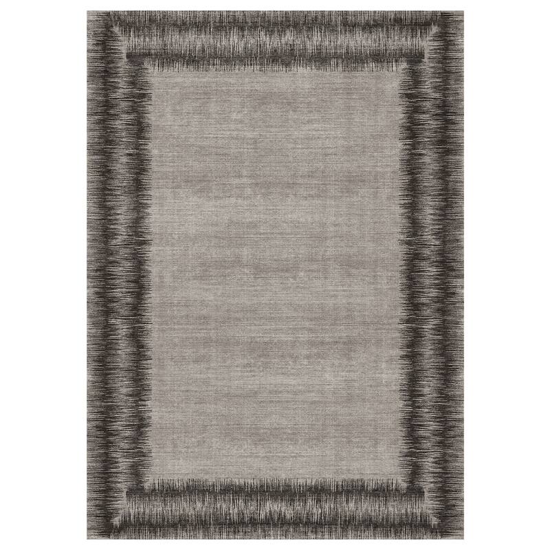 Gertmenian Crystal Print Soft Flat Pile Polyester Slip Resistant Washable Indoor Printed Area Rug Collection - 6' x 9' - Davina Charcoal - Rectangle