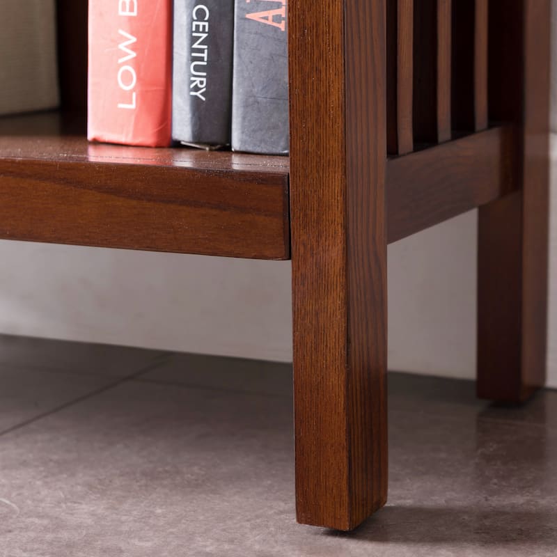 Leick Home Mission Mantel Height Bookcase with Slatted Sides