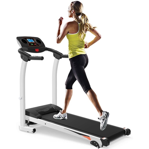Home Folding Treadmill with Incline Quiet White 270lb Heavy Duty