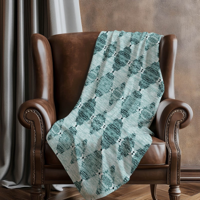 Premium Machine Washable Boho Modern Sherpa Throw Blanket