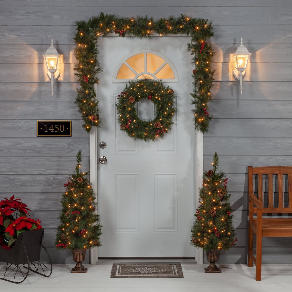 Deluxe 4 Piece Jefferson Pine Holiday Decor Set