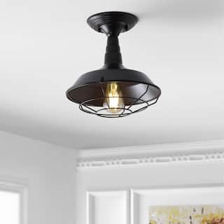 JONATHAN Y Georgia 10.2" Metal LED Semi-Flush Mount - 10.2'