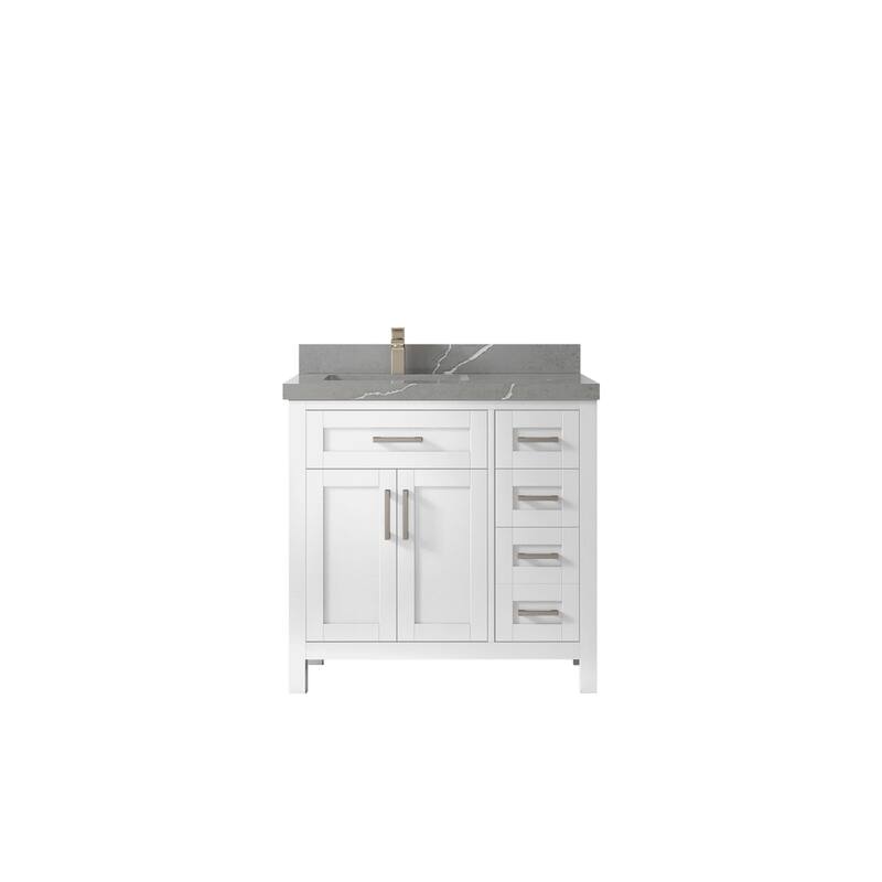 Willow Collections 36 in. W x 22 in. D Cambridge Left Offset Sink Bathroom Vanity with Countertop