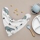 preview thumbnail 2 of 4, Bear Mountain Collection Fabric Bandana Baby Bibs (3 Pack Set) - Slate Blue and Black Watercolor Woodland Forest Animal