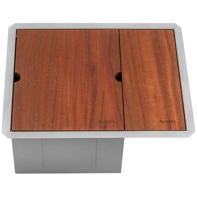 Ruvati Glass Rinser and Sink Combo 22 inch Workstation for Wet Bar Bottle Washer Undermount - 22 x 18 - 22 x 18