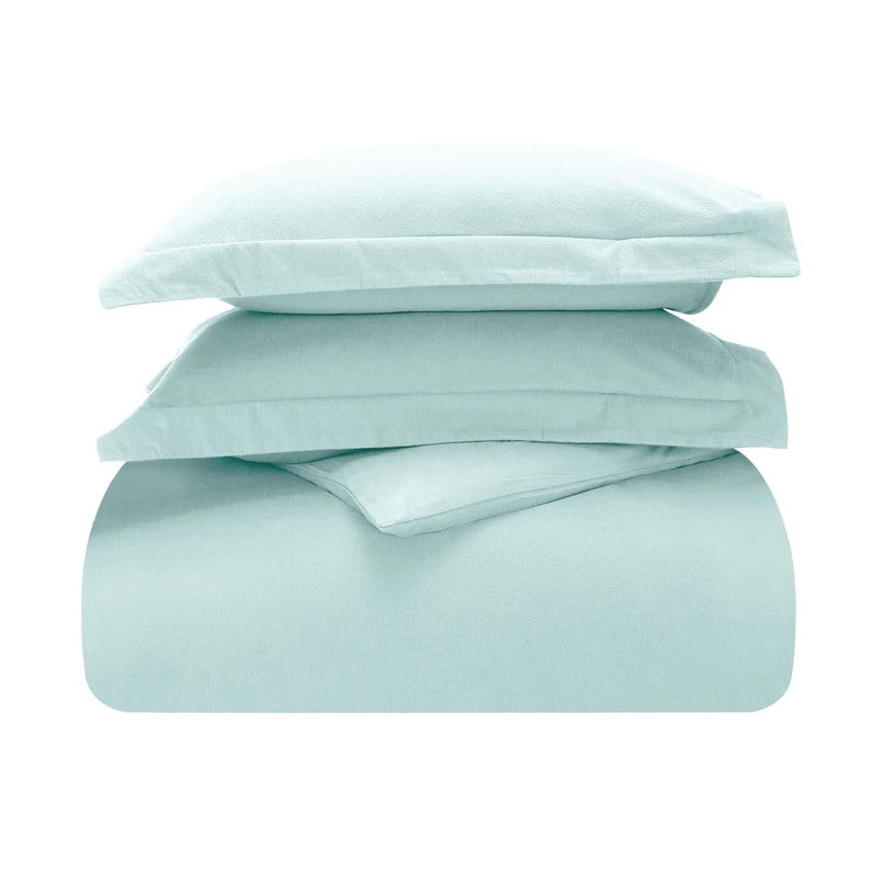 Superior Classic Solid Flannel Cotton Duvet Cover Set