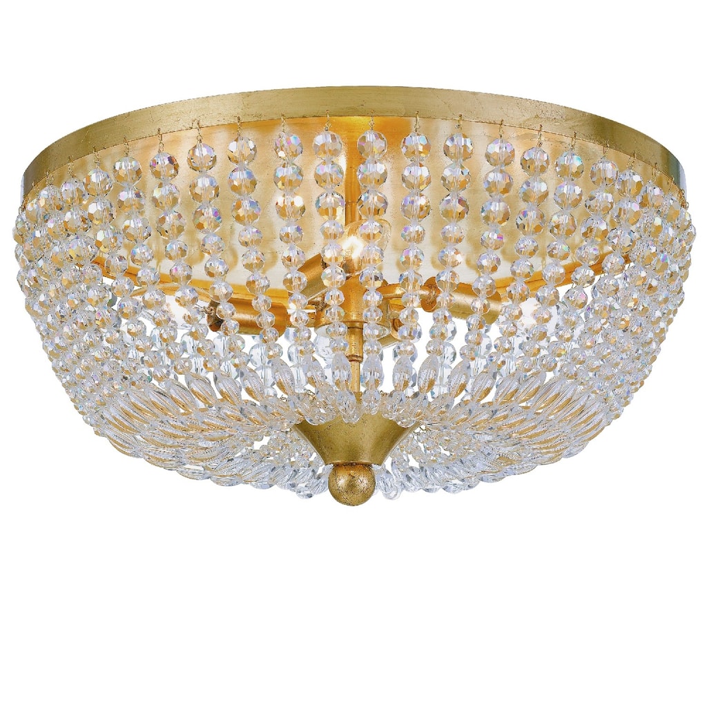 Rylee 4 Light Antique Gold Ceiling Lamp - 18.5'' W x 7.5'' H - 18.5'' W x 7.5'' H