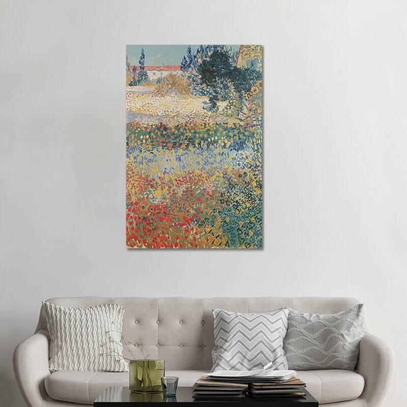 iCanvas "Garden in Bloom, Arles, July 1888 " by Vincent van Gogh Canvas Print - 48x32x1.5
