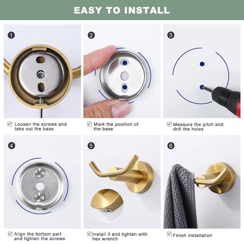 Knob-Hook Double Robe/Towel Hook in Brushed Nickel