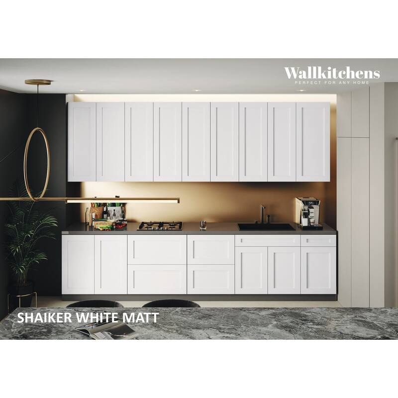Kitchen Elite Epicure Collection White Matte Color Base Size 11Ft Wide - 138x24