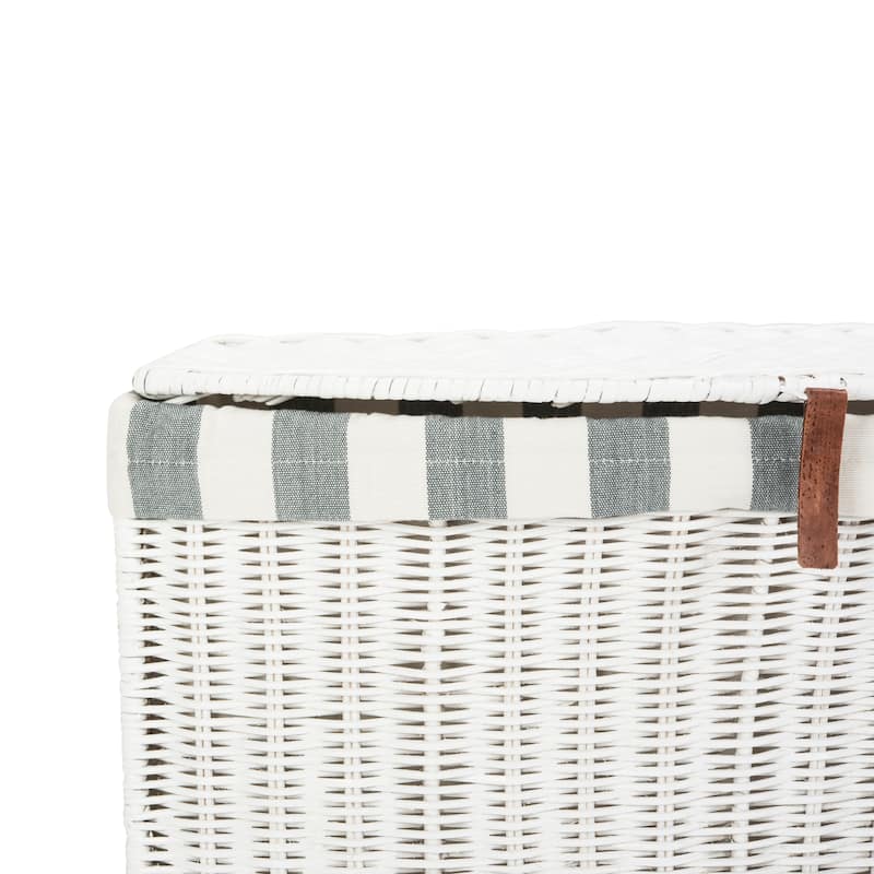 SAFAVIEH Hasiba Rattan Laundry Basket - 19.2" x 10.2" x 23.6" - 19Wx10Dx24H