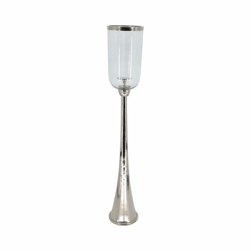 Modern Metal and Glass Floor Candle Stand for Pillar Candles