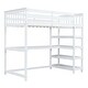preview thumbnail 9 of 13, Twin Size Loft Bed with Under-bed Desk and Storage Shelves, Space-Saving Design in White Finish for Optimal Functionality
