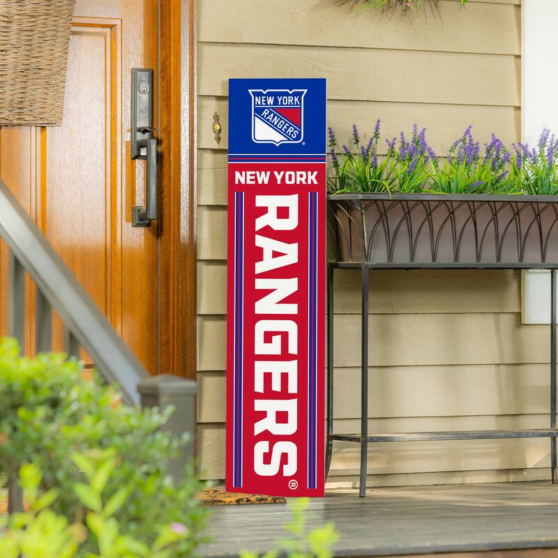 47" Double Sided Seasonal Porch Leaner, New York Rangers - 47" x 11.25"