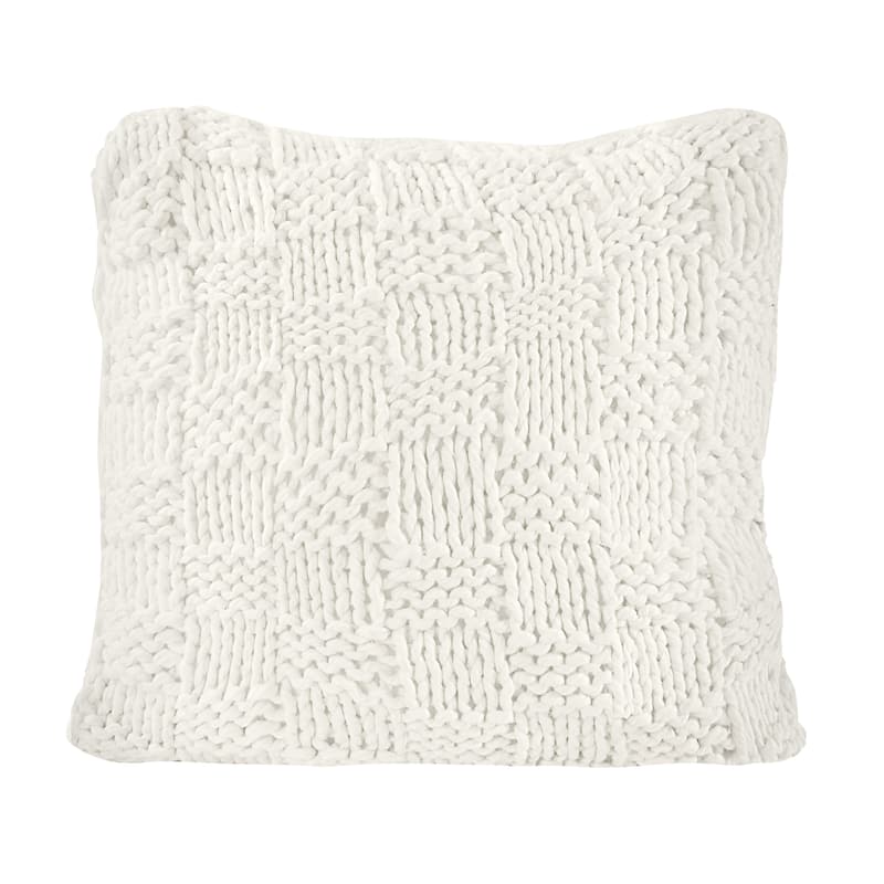 HiEnd Accents Chess Hand Knit Euro Throw Pillow, 27"x27"