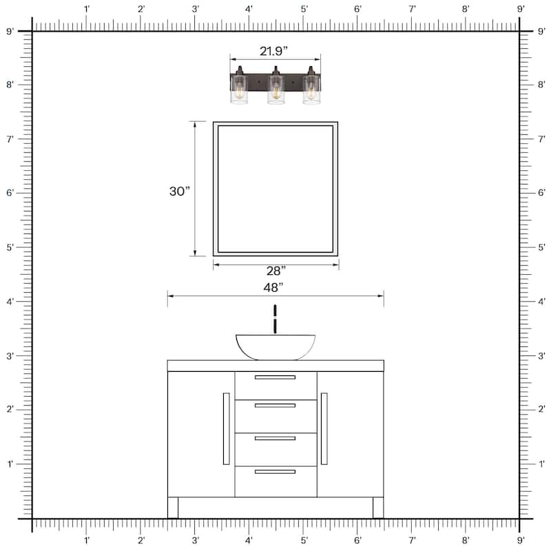 Bathroom Vanity Light Fixtures - Farmhouse Wall Light for Bathroom