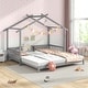 preview thumbnail 12 of 31, Extendable House Bed Twin to King Daybed with Roof and Fence Rails