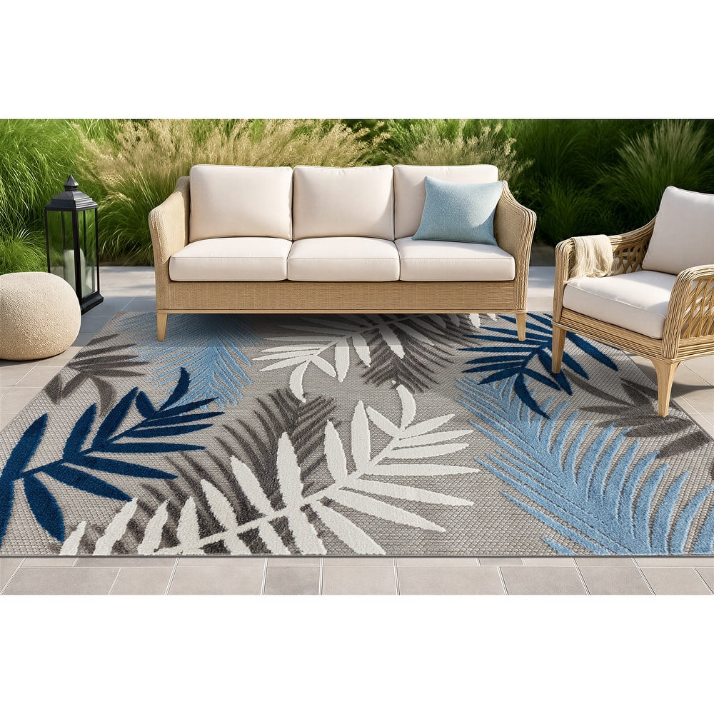 Evora Palm Frond Indoor/Outdoor Area Rug