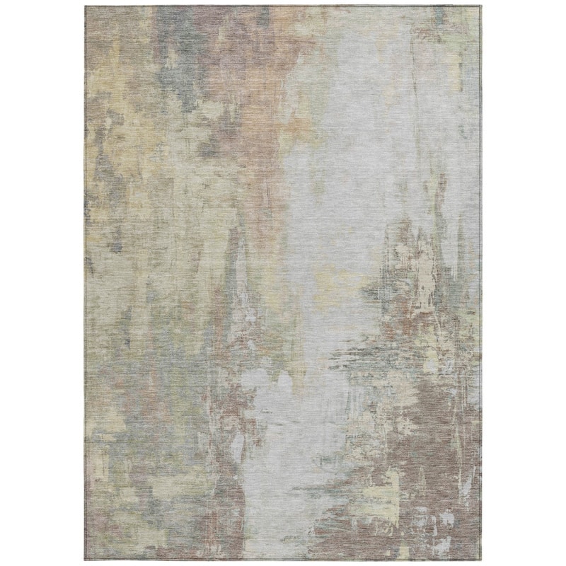 HomeRoots Abstract Transitional Rectangle Outdoor Rug