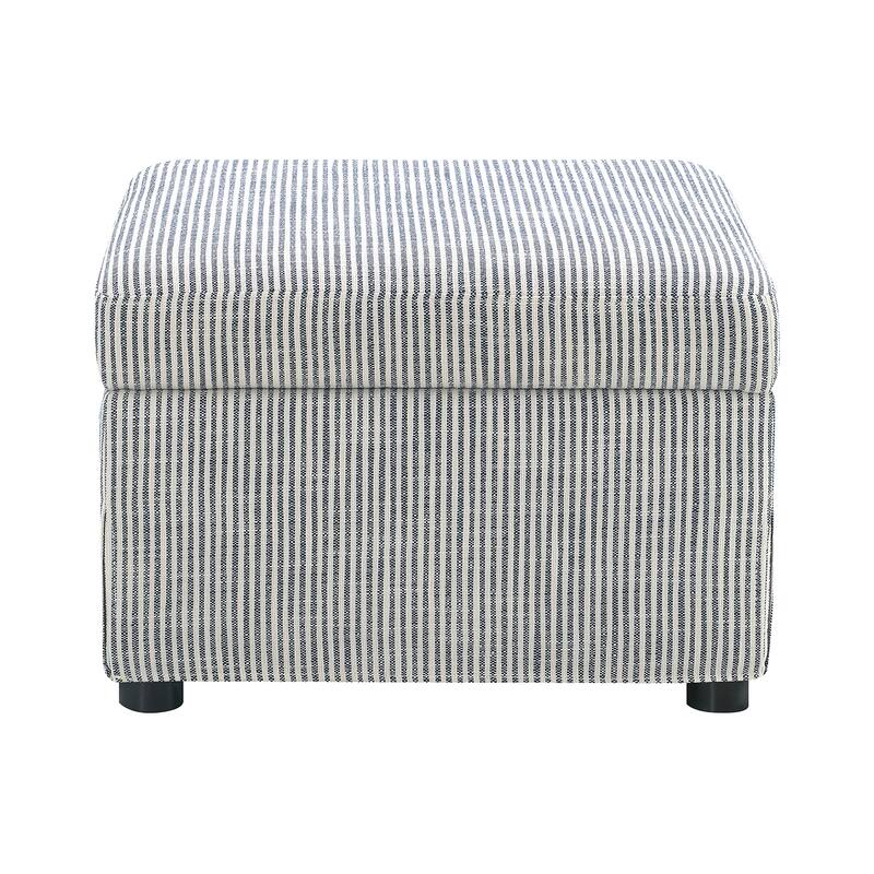 Upholstered Storage Ottoman with Hydraulic Lift Top - Grey
