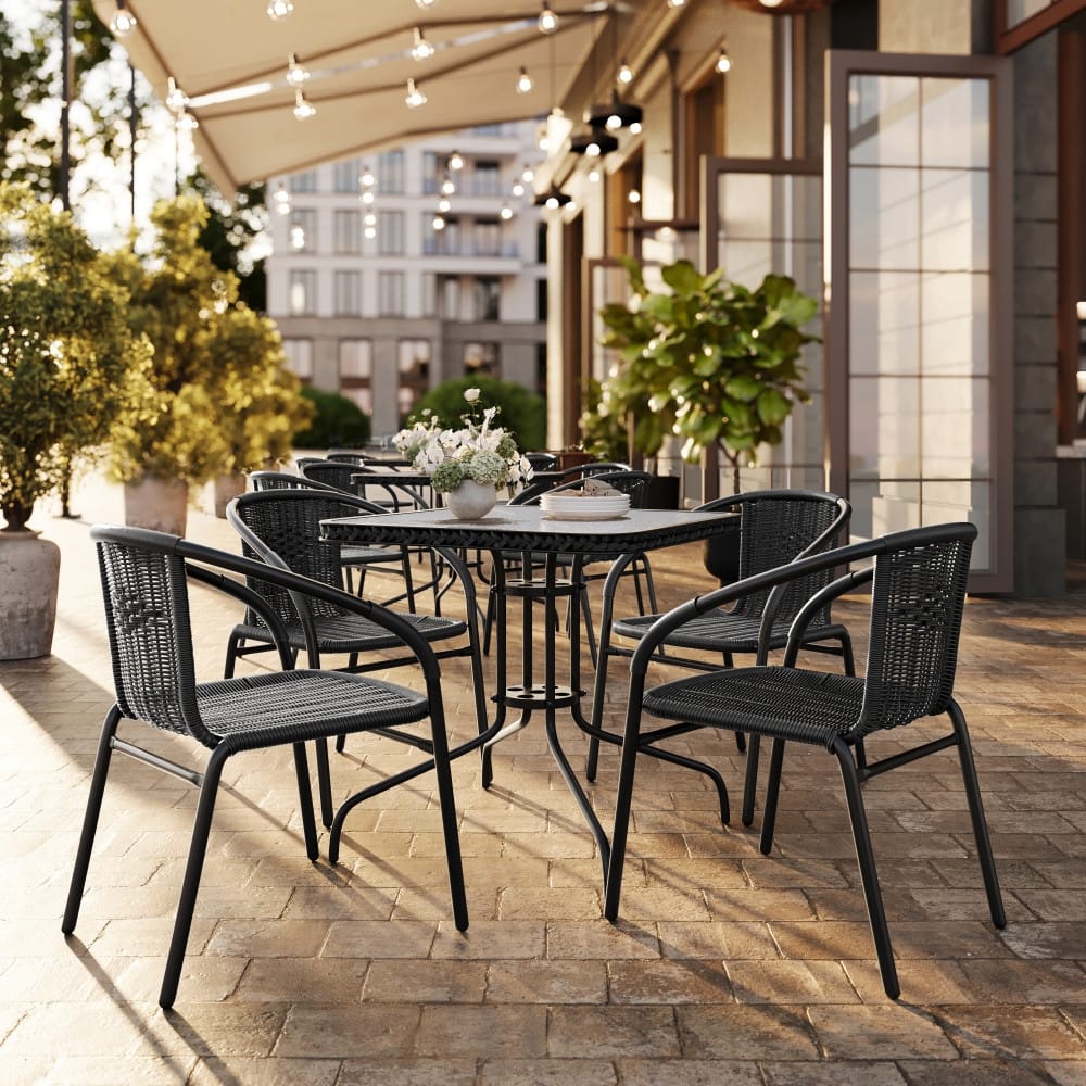Option Clear Top/Black Rattan