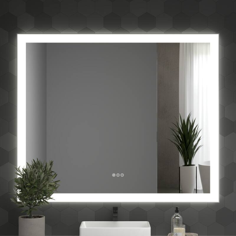 48 x 40 Inch Frameless LED Bathroom Mirror, Smart Mirror