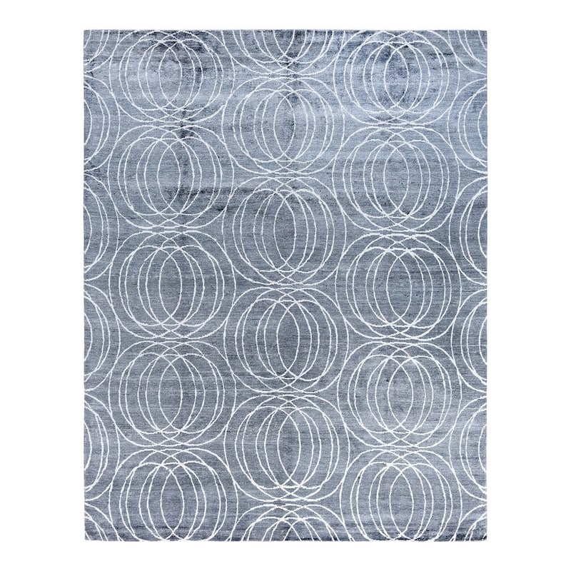 Modern One-of-a-Kind Hand-Knotted Area Rug - Gray, 8' 0" x 10' 0" - 8' 0" x 10' 0"