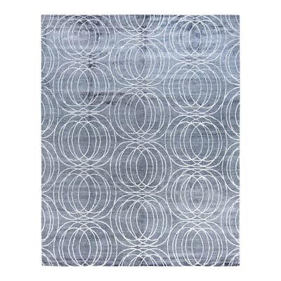 Modern One-of-a-Kind Hand-Knotted Area Rug - Gray, 8' 0" x 10' 0" - 8' 0" x 10' 0"