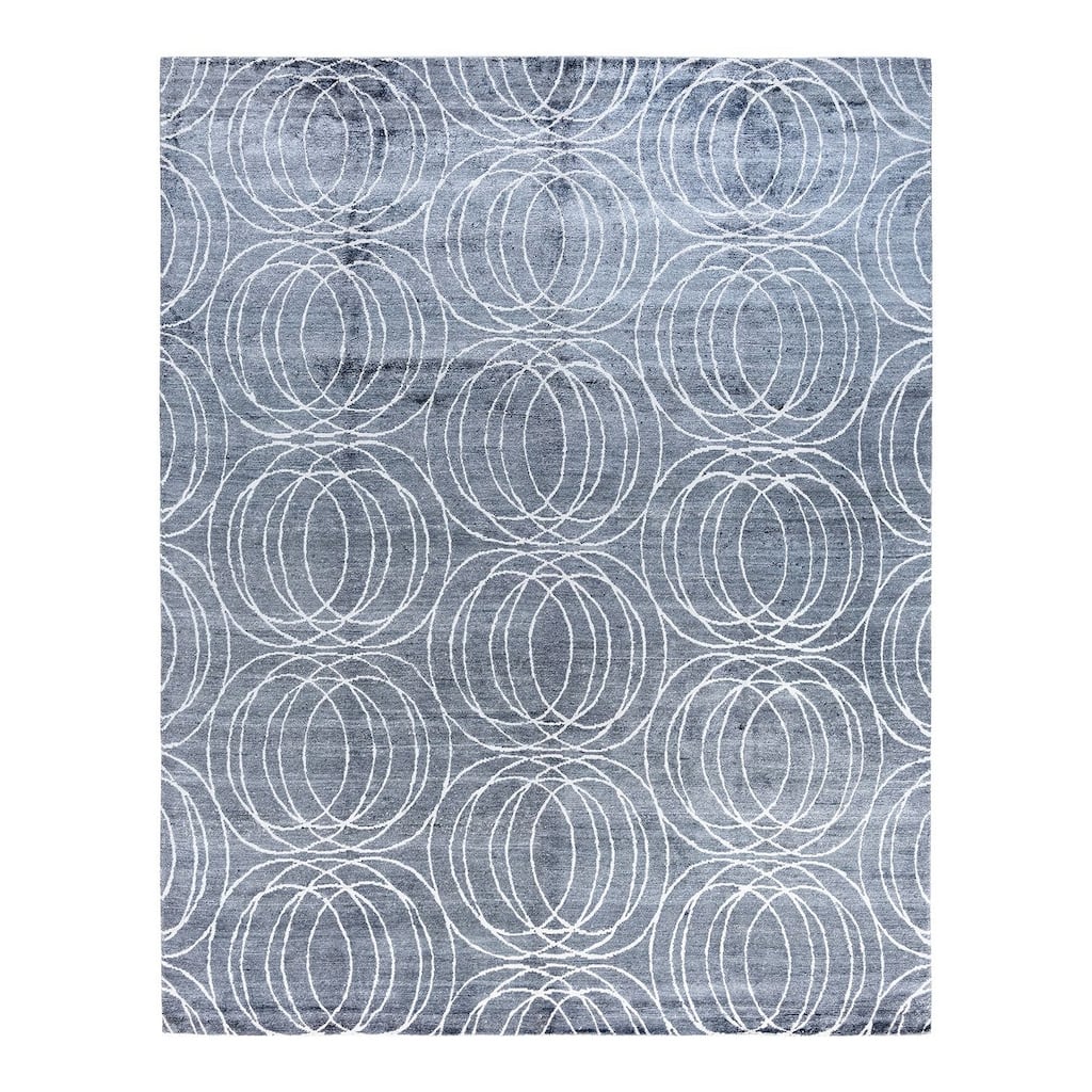 Modern One-of-a-Kind Hand-Knotted Area Rug - Gray, 8' 0" x 10' 0" - 8' 0" x 10' 0"