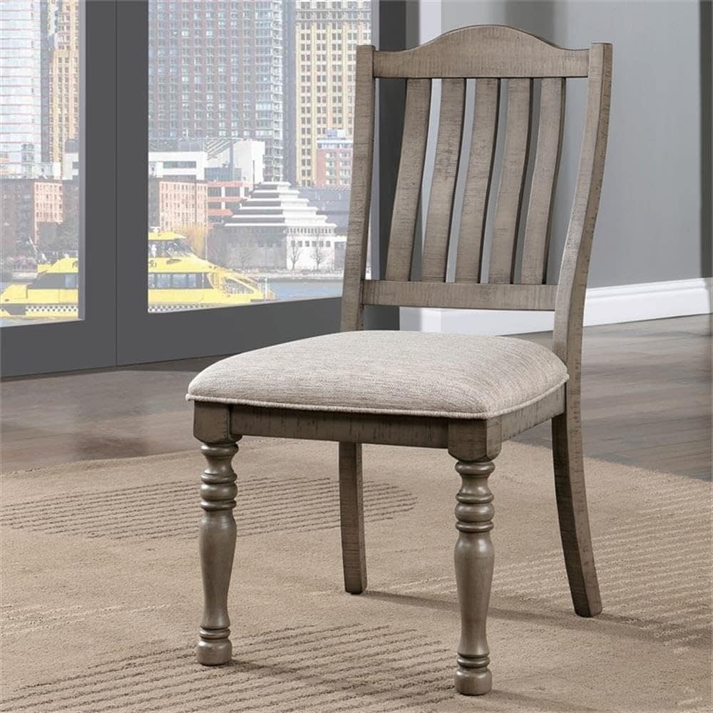 Classic Gray Finish Side Chairs Furniture Set