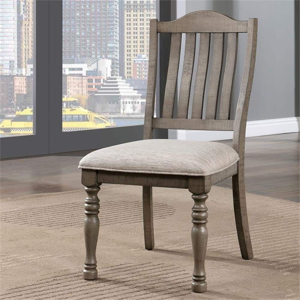 Classic Gray Finish Side Chairs Furniture Set