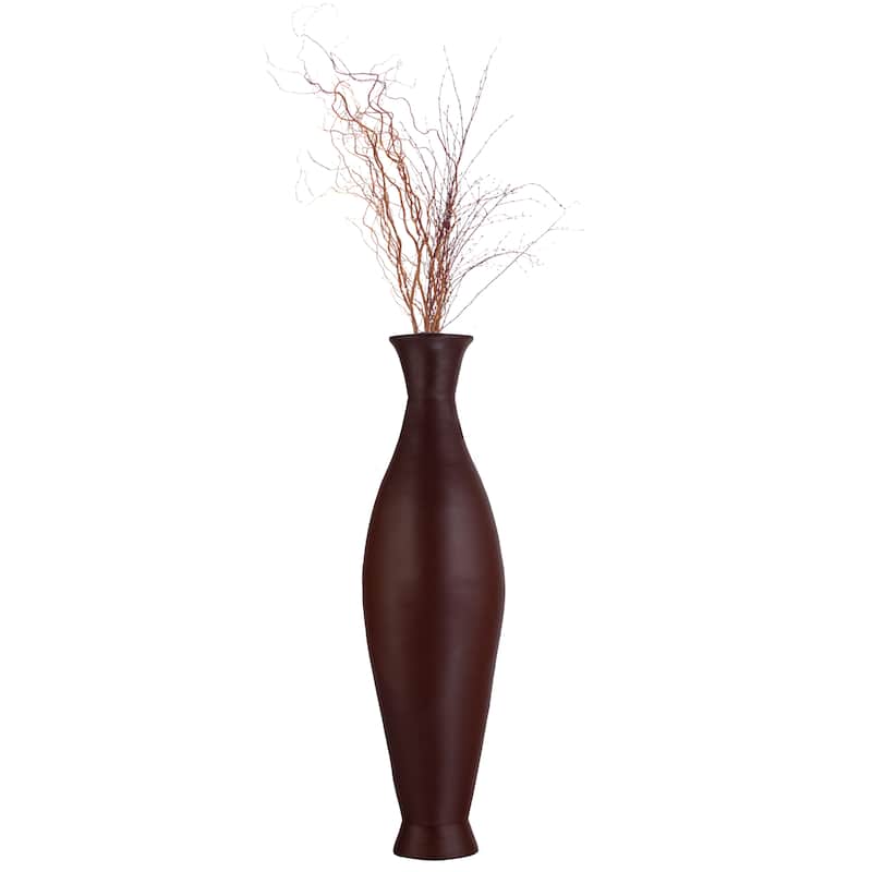 Modern Bamboo Floor Vase - 43-inch Vase for Living Room, Dining Room, or Entryway - Fill with Dried Branches or Flowers - Brown