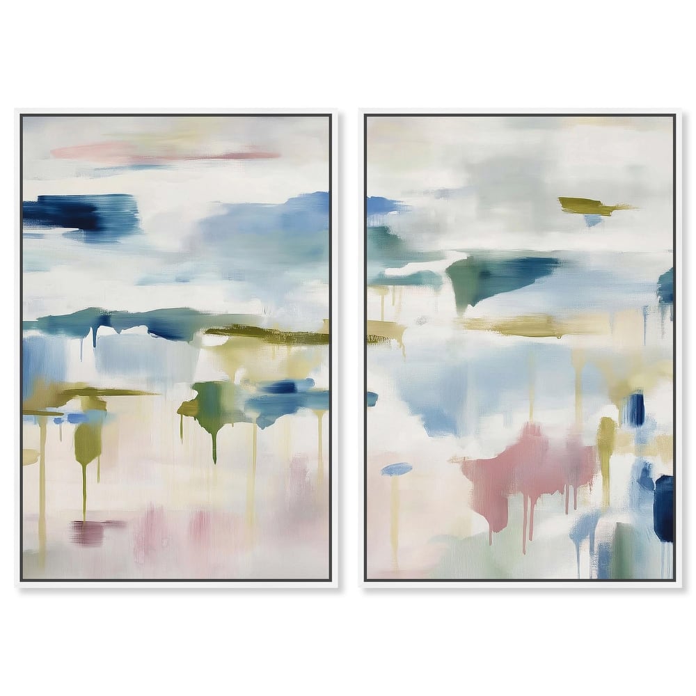 Veil of Azure I Canvas Set of 2 by Art Remedy