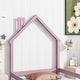 preview thumbnail 6 of 7, Twin Size Montessori Floor Bed with Fences, Modern Twin Kids Bed with House-shaped Headboard, Wood Twin Bed Frame for Girls,Boys