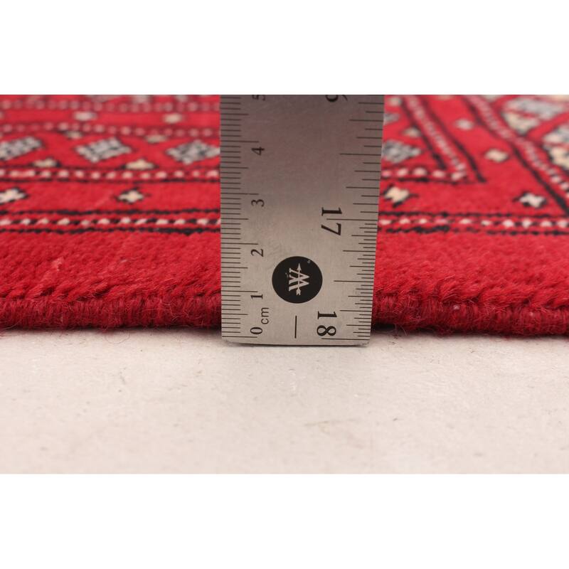 ECARPETGALLERY Hand-knotted Finest Peshawar Bokhara Dark Red Wool Rug - 8'0 x 10'7