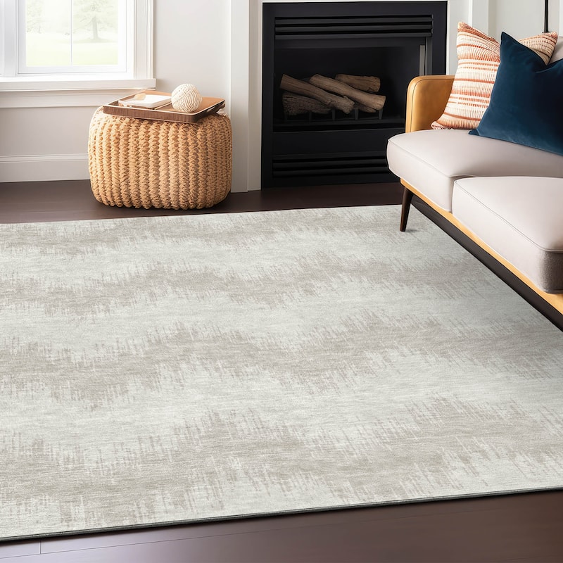 Machine Washable Indoor/ Outdoor Chantille Modern Chevron Rug