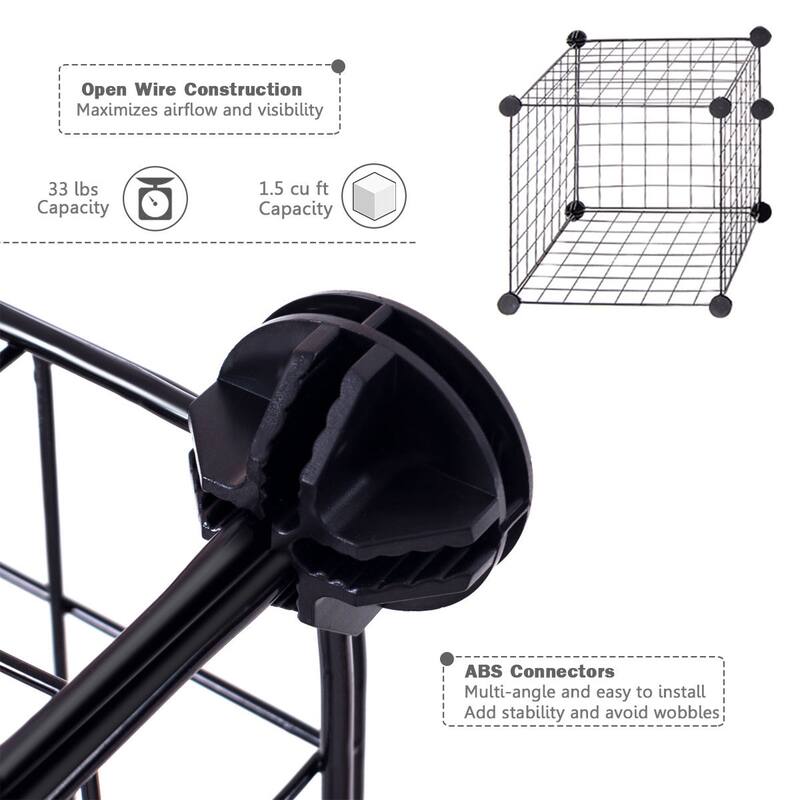 Gymax 8 Cube Grid Wire Organizer Wardrobe Shelves Bookcase DIY