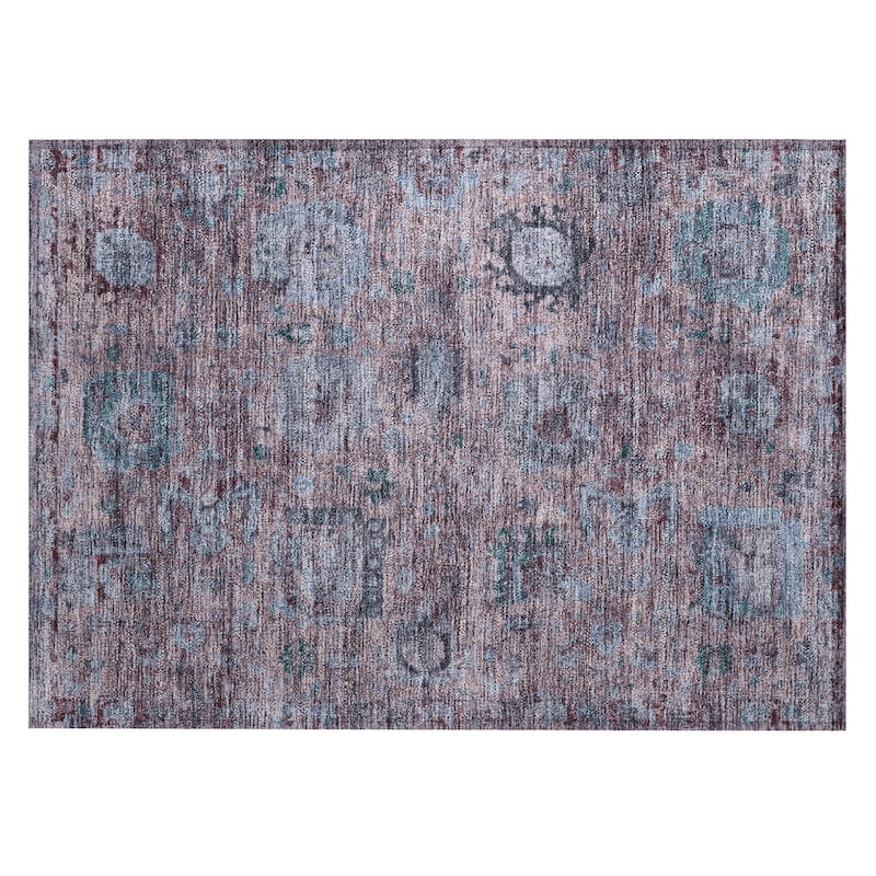 Machine Washable Indoor/ Outdoor Vintage Traditional Chantille Rug