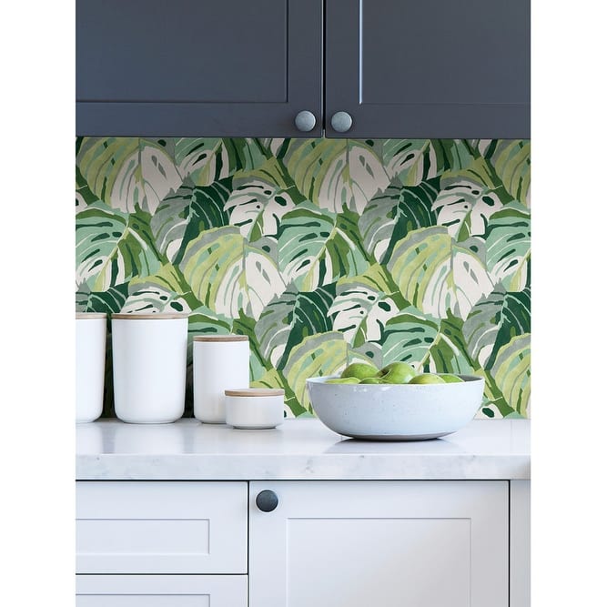 NuWallpaper Green Adansonii Peel & Stick Wallpaper