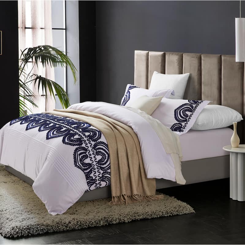 Broderie ensemble housse de couette Collection Navy Emb Duvet Set