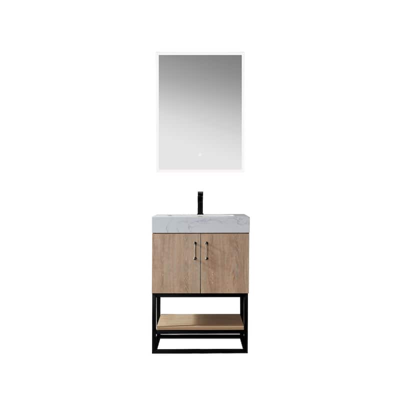 Miseno MV789024B Alistair 24" Free Standing Single Basin Vanity Set - North American Oak - Oak Finish