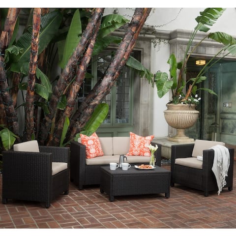 Puerta Outdoor 4-piece Patio Chat Set by Christopher Knight Home