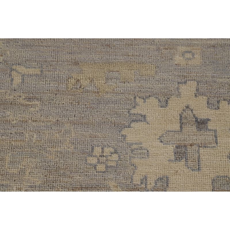 Hand Knotted Oriental 100% Wool Carpet Transitional All-Over Greys & Charcoal Oushak Area Rug - 11' 10'' X 8' 9''