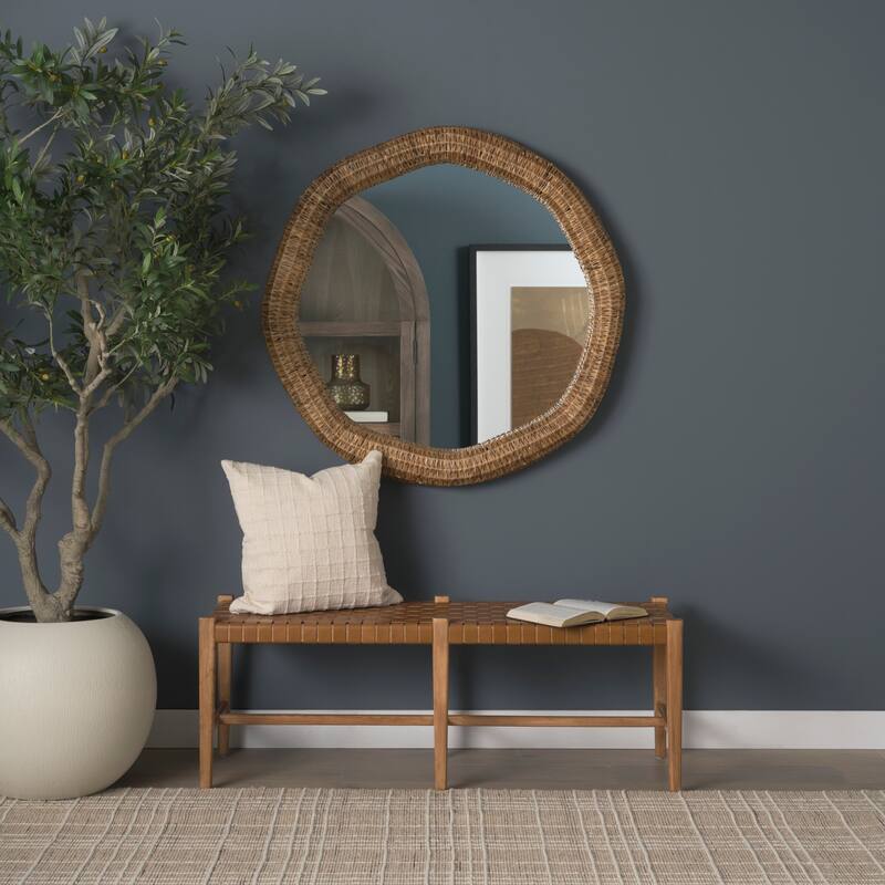 Warrick 36" Woven Water Hyacinth Mirror