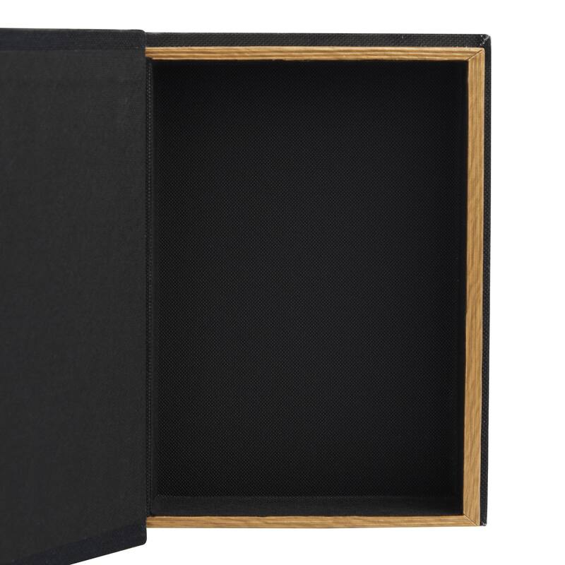 Faux Leather or Linen Fabric Book Storage Box - Set of 3 White, Beige, Black, Red or Light Gray - Roche River Decor