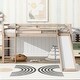 preview thumbnail 2 of 41, Twin Size Low Loft Bed with Slide, Ladder, Safety Guardrails, and Underbed Play and Storage Space for Boys Girls
