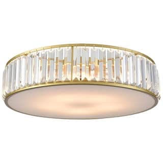 La Palma Modern Gold Crystal Flush Mount Ceiling Light Fixture