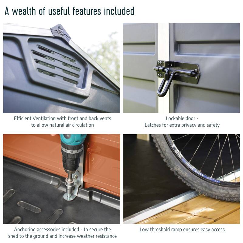 SkyLight 6 ft. x 3 ft. Tan Garden Outdoor Storage Shed - 6 ft x 3 ft