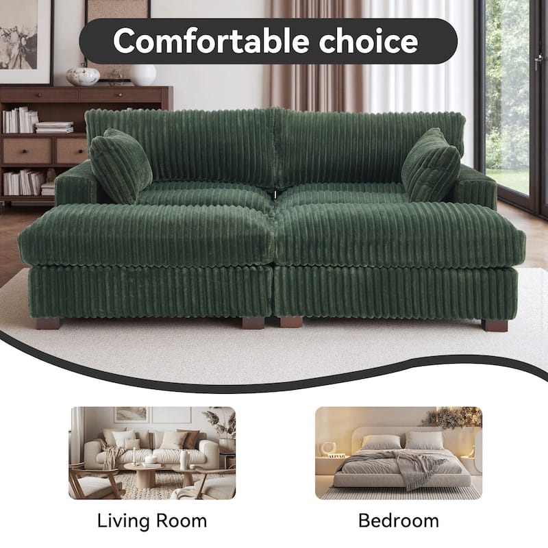 Oversized U-shaped Plush Modular Sectional Sofa Set